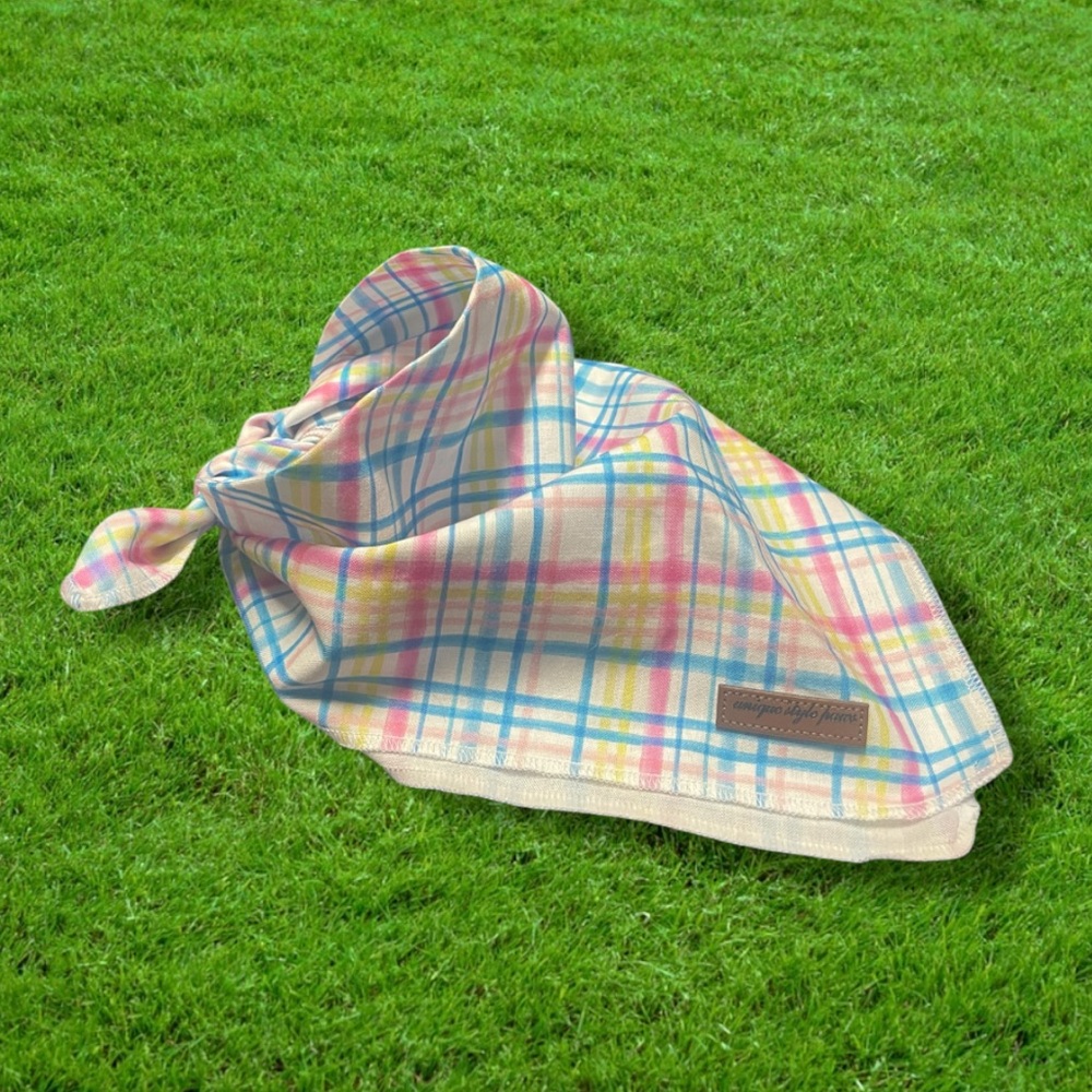 Unique Style Paws Plaid Pet Bandana